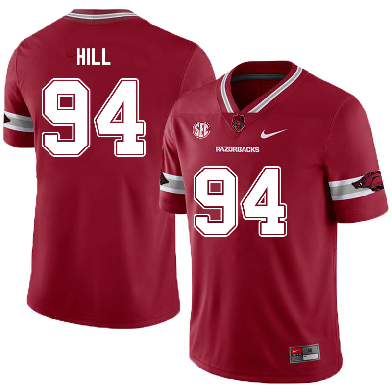 Men #94 Jon Hill Arkansas Razorbacks College Football Jerseys Sale-Alternate Cardinal